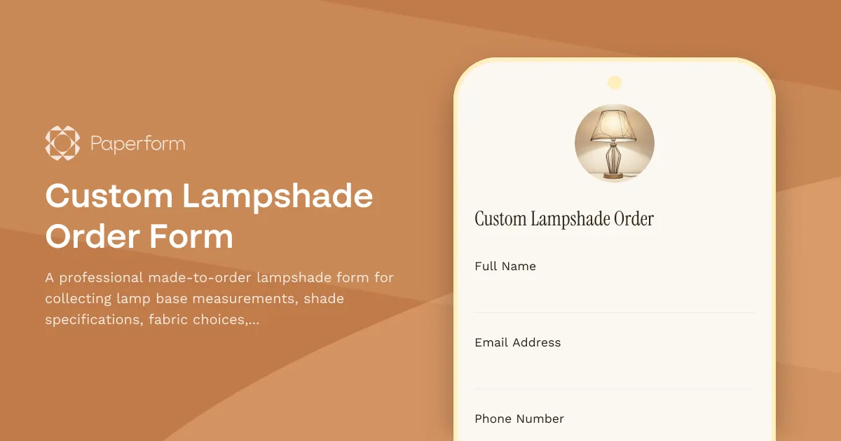 Custom Lampshade Order Form