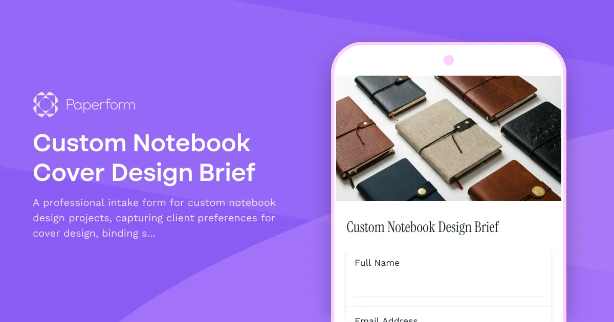 Custom Notebook Cover Design Brief