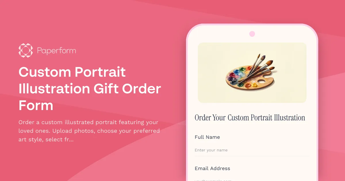 Custom Portrait Illustration Gift Order Form