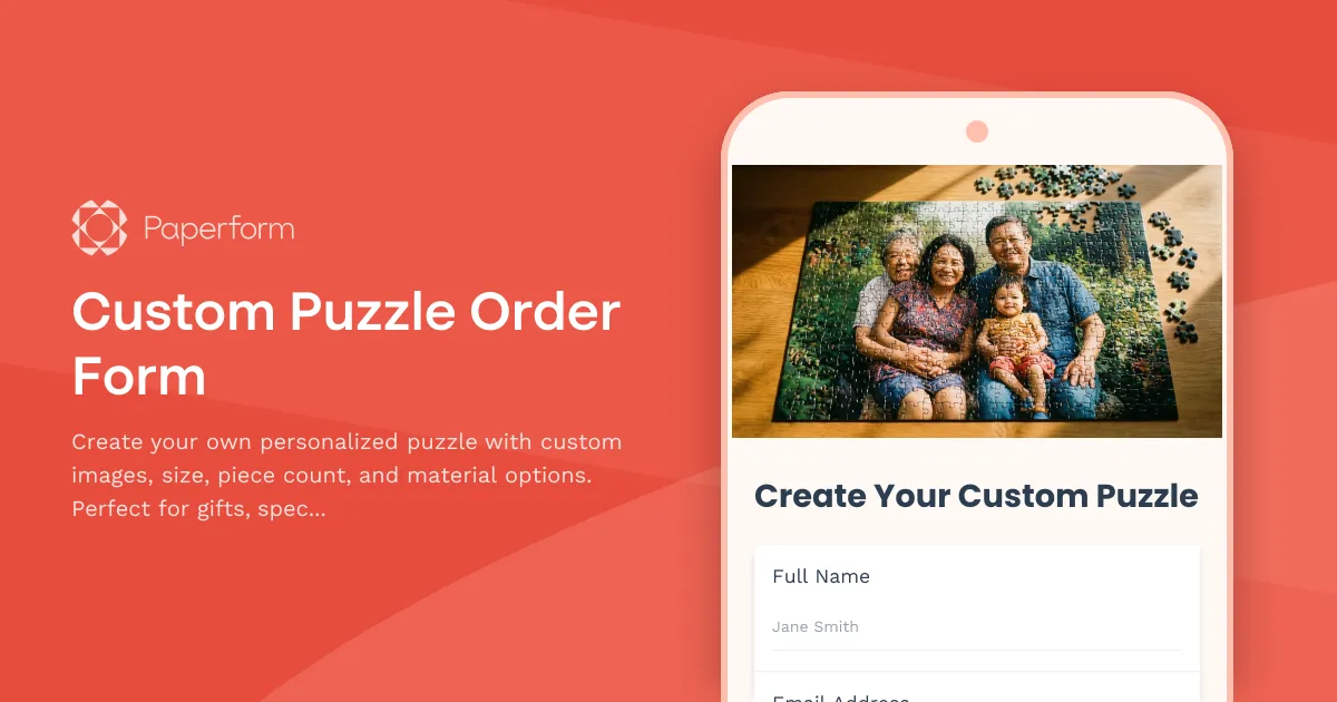 Custom Puzzle Order Form