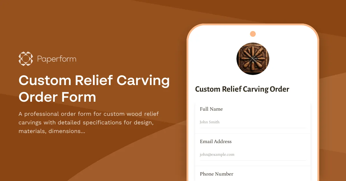 Custom Relief Carving Order Form