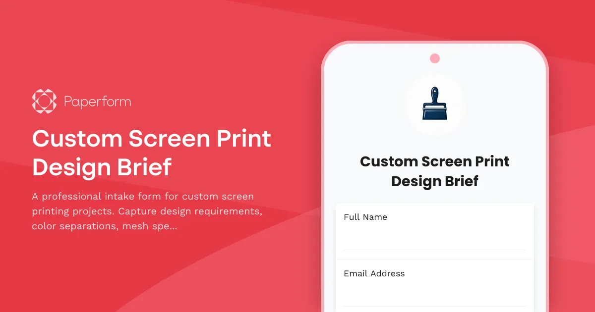 Custom Screen Print Design Brief