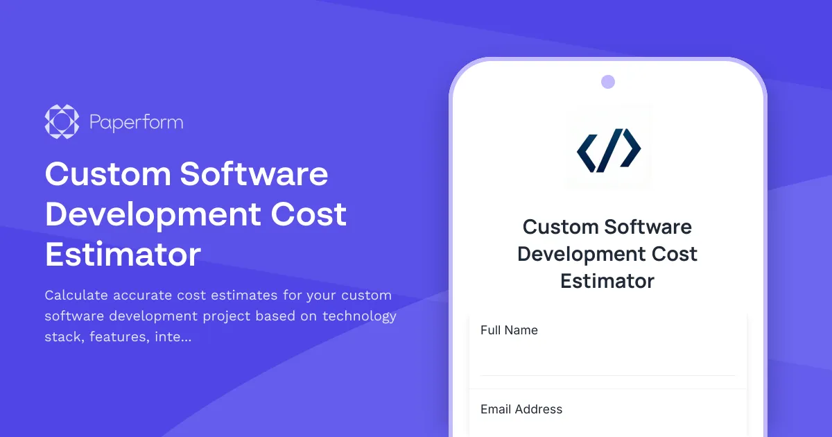 Custom Software Development Cost Estimator