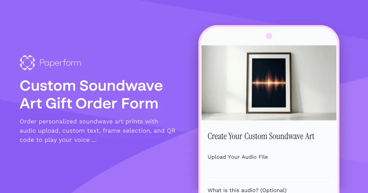 Custom Soundwave Art Gift Order Form