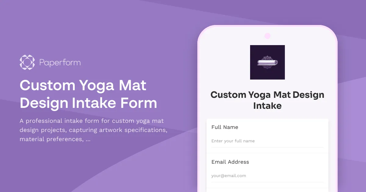 Custom Yoga Mat Design Intake Form