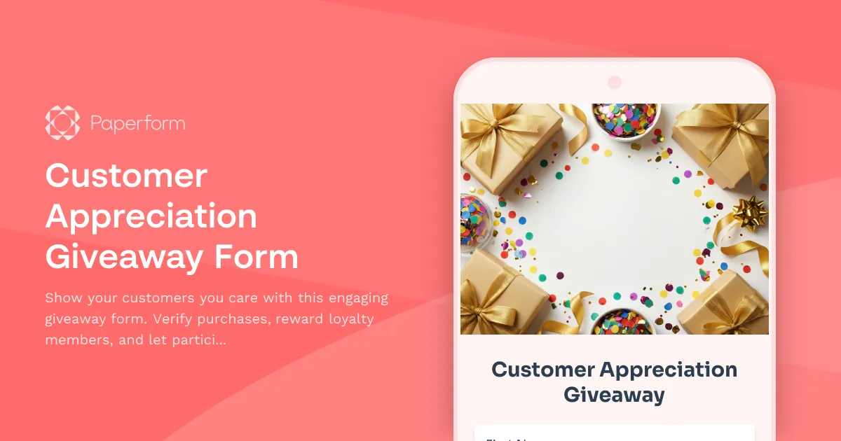 Customer Appreciation Giveaway Form
