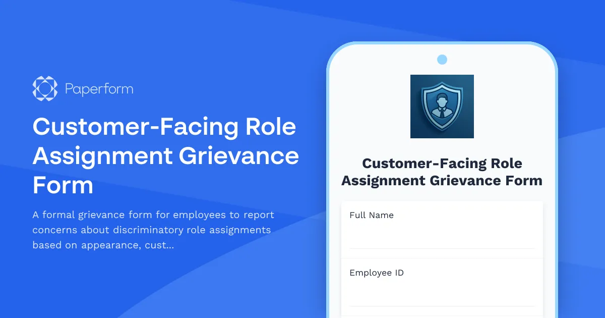 Customer-Facing Role Assignment Grievance Form