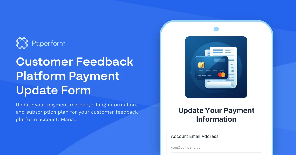 Customer Feedback Platform Payment Update Form