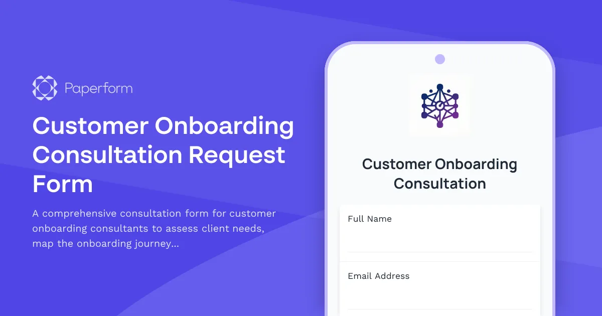 Customer Onboarding Consultation Request Form