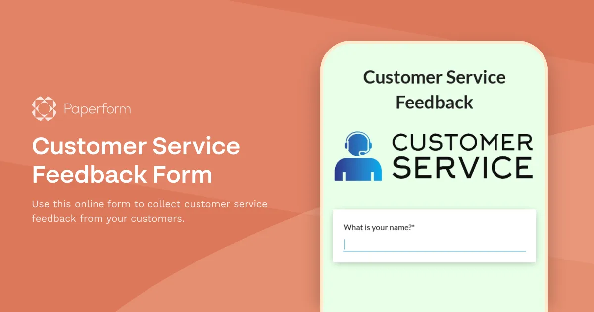 Customer Service Feedback Form