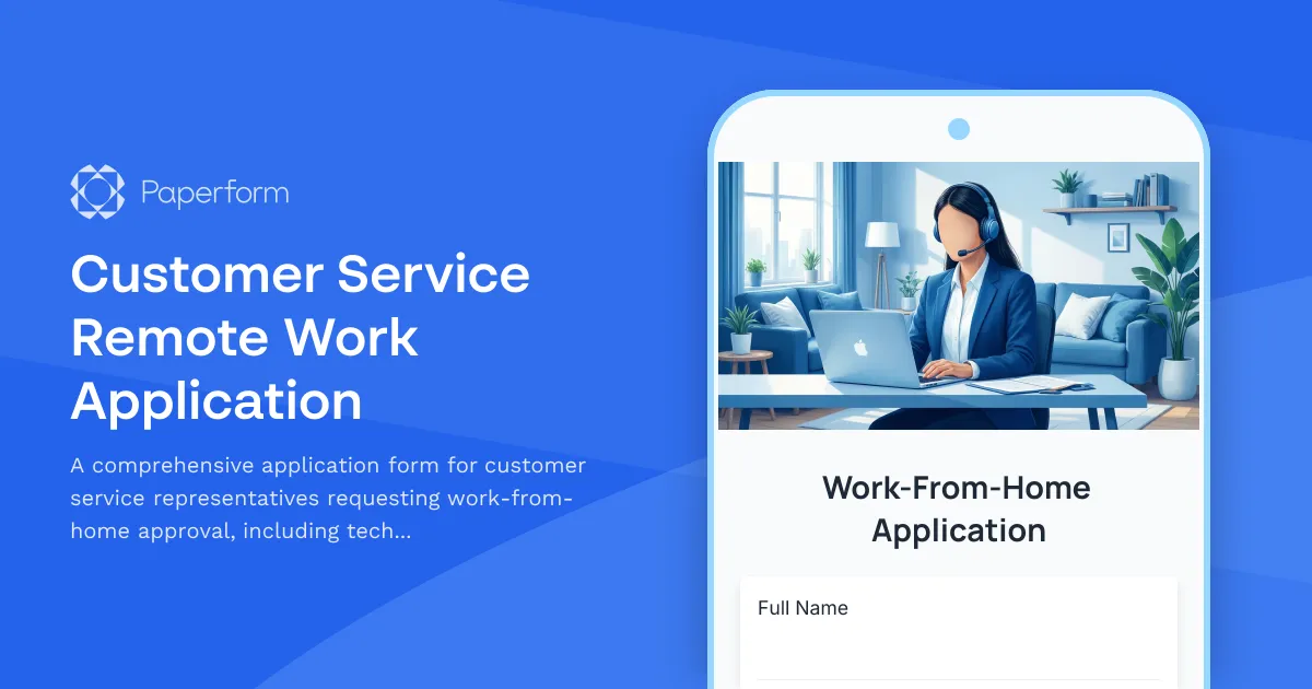 Customer Service Remote Work Application
