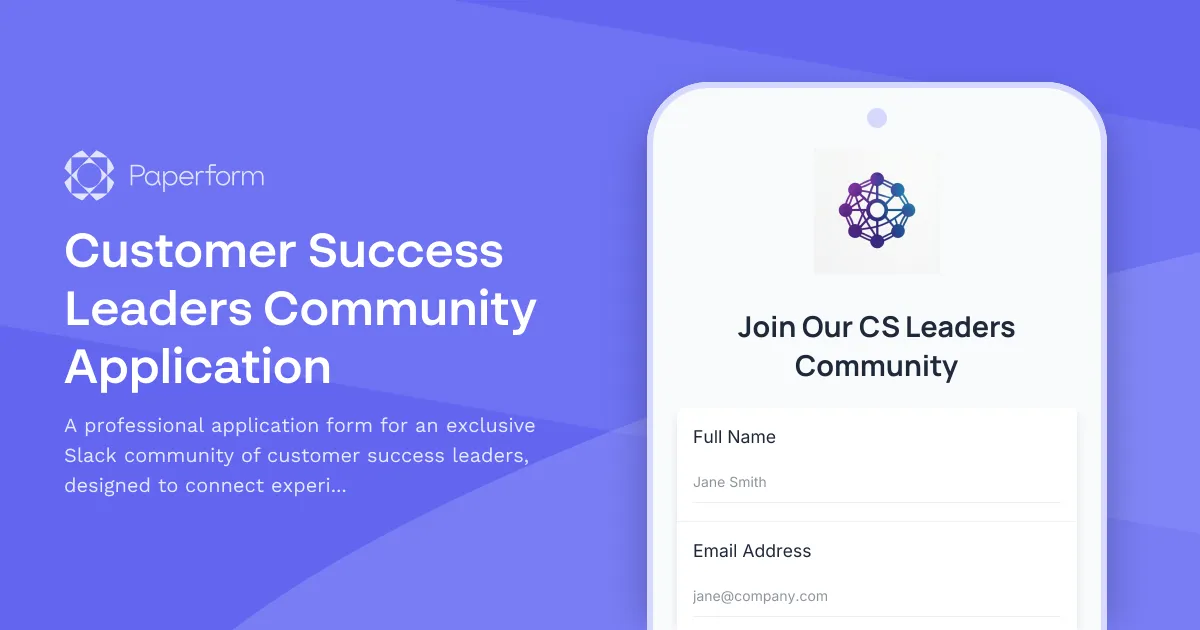 Customer Success Leaders Community Application