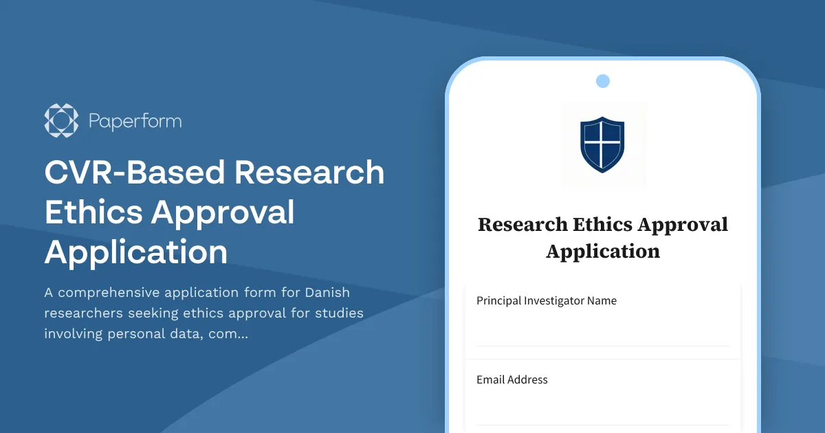 CVR-Based Research Ethics Approval Application