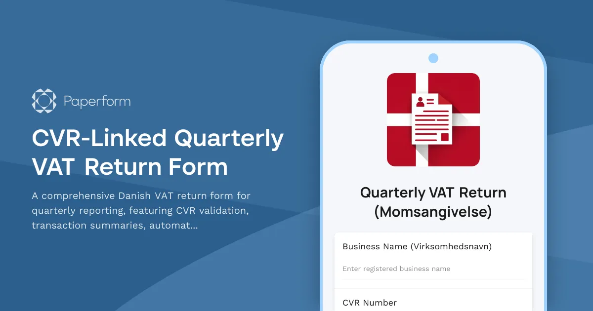 CVR-Linked Quarterly VAT Return Form