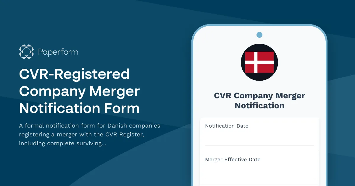 CVR-Registered Company Merger Notification Form