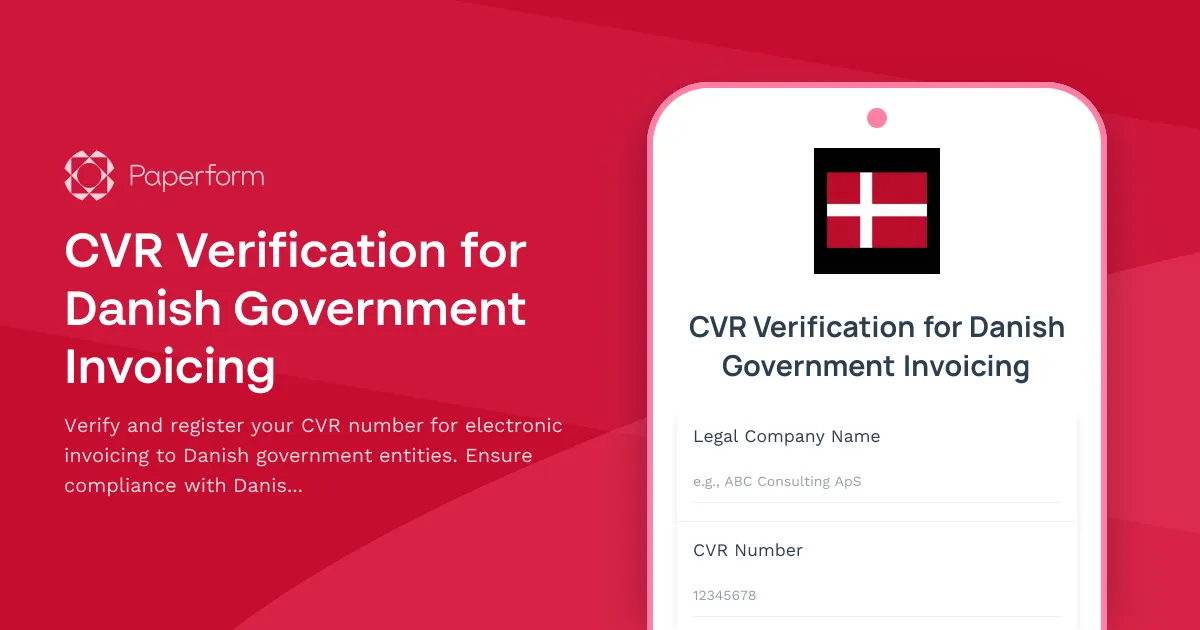 CVR Verification for Danish Government Invoicing