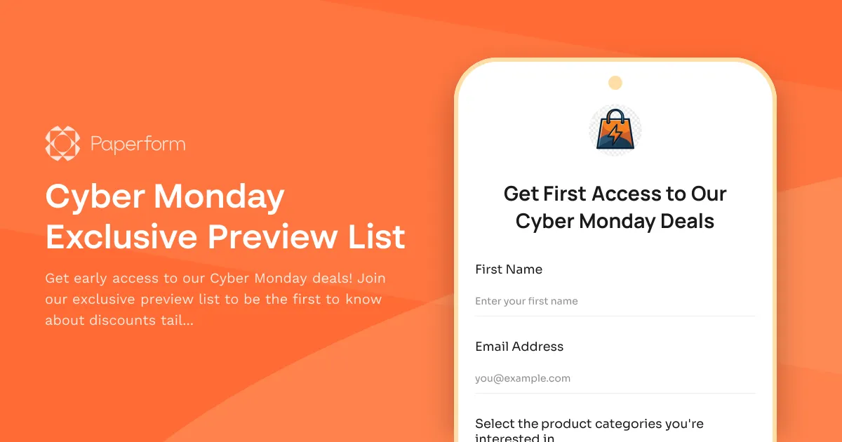 Cyber Monday Exclusive Preview List