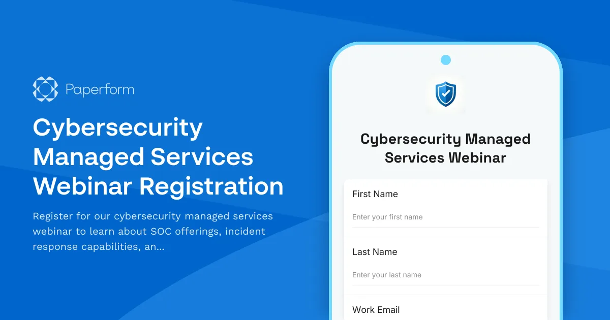 Cybersecurity Managed Services Webinar Registration