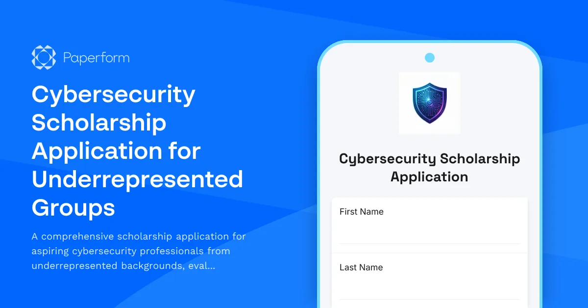 Cybersecurity Scholarship Application for Underrepresented Groups