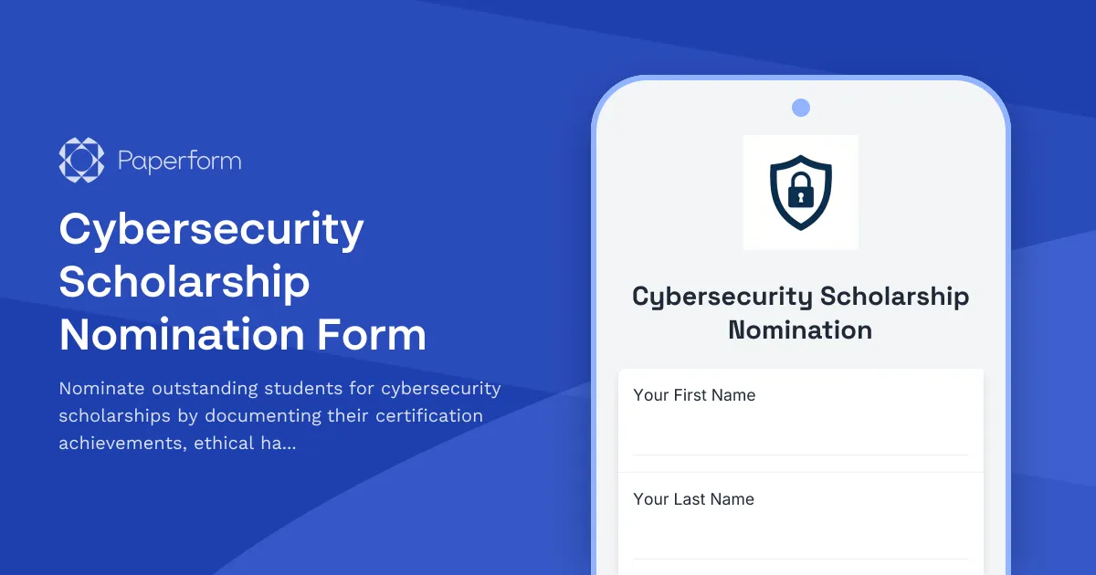 Cybersecurity Scholarship Nomination Form
