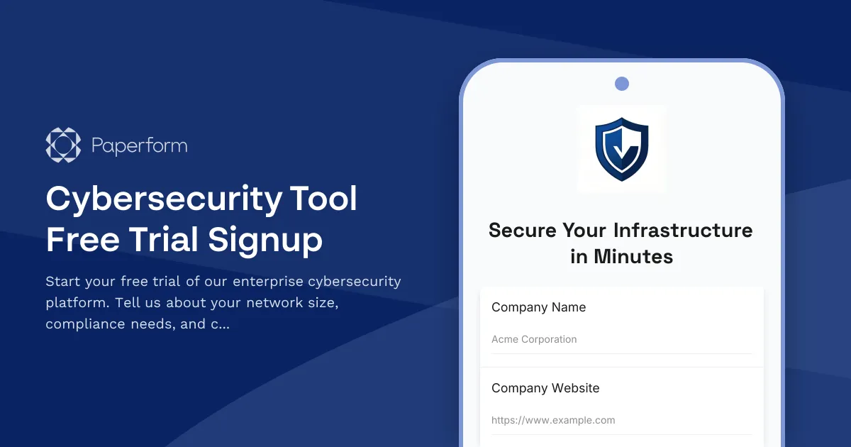 Cybersecurity Tool Free Trial Signup