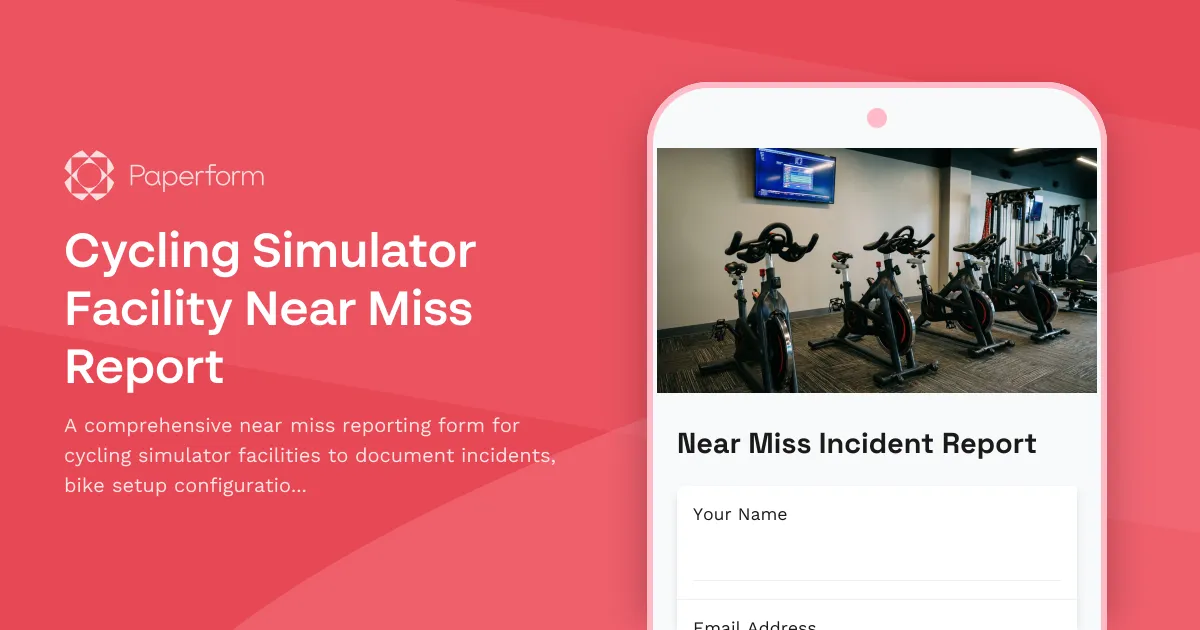 Cycling Simulator Facility Near Miss Report
