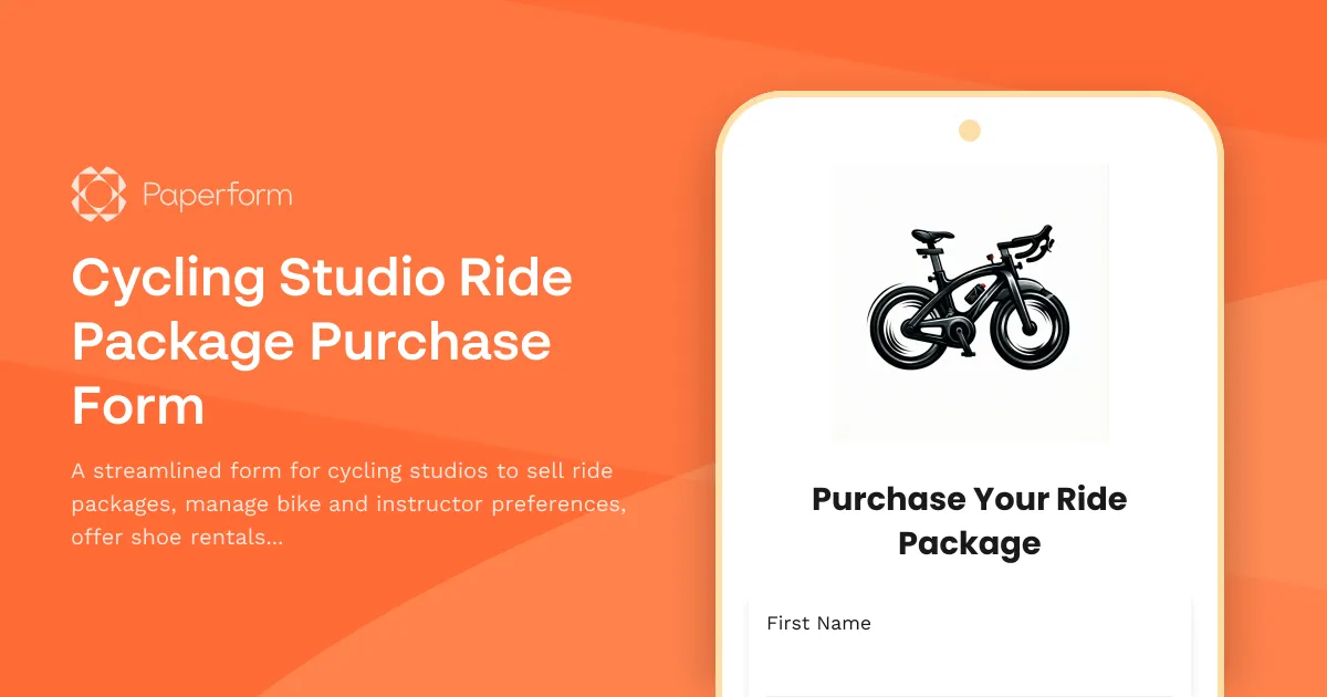 Cycling Studio Ride Package Purchase Form