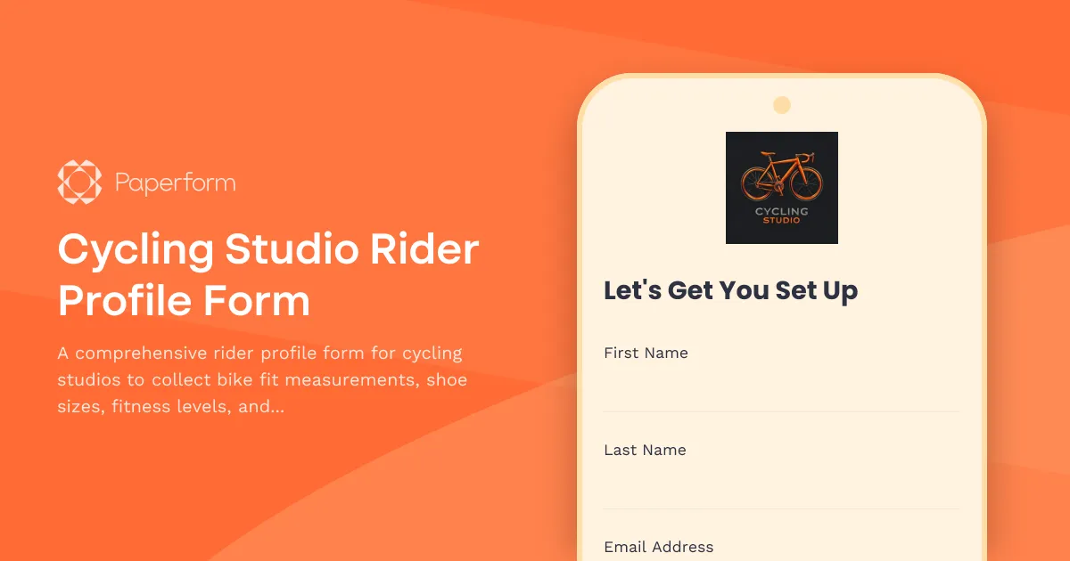 Cycling Studio Rider Profile Form