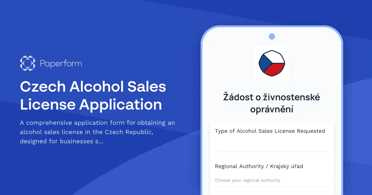 Czech Alcohol Sales License Application