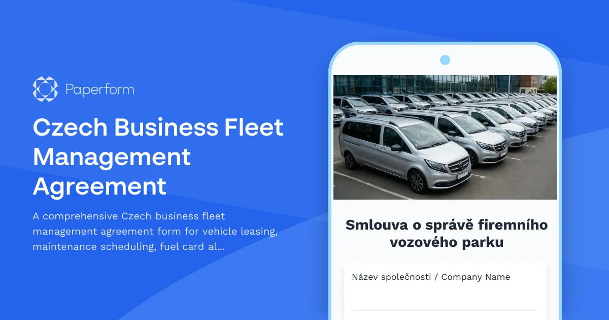 Czech Business Fleet Management Agreement