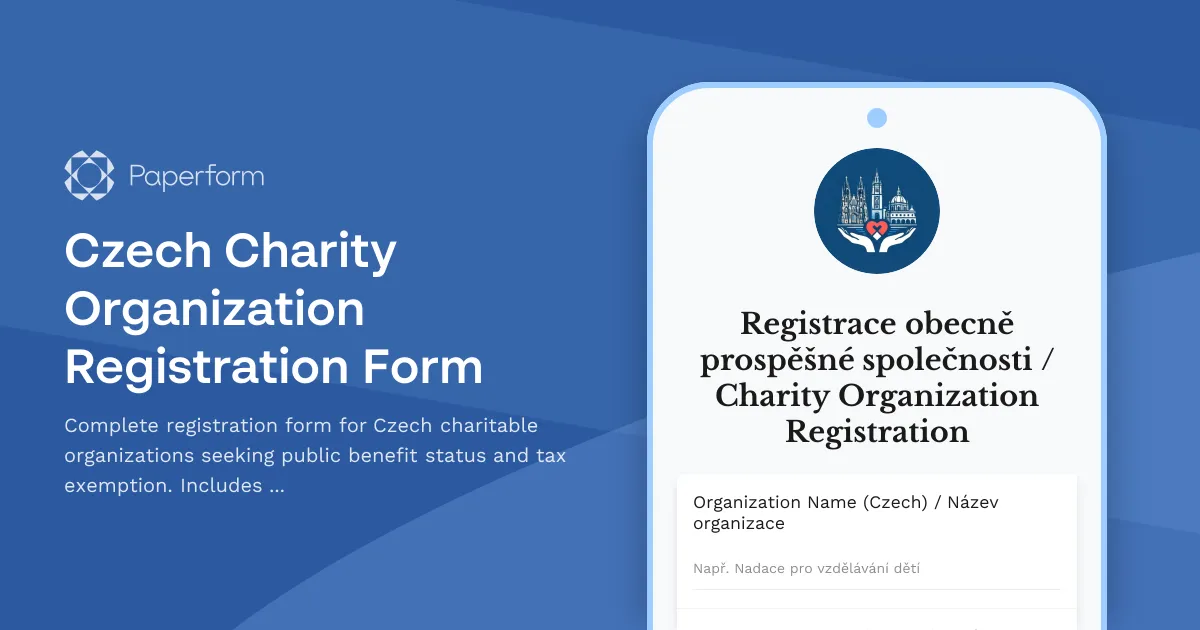 Czech Charity Organization Registration Form