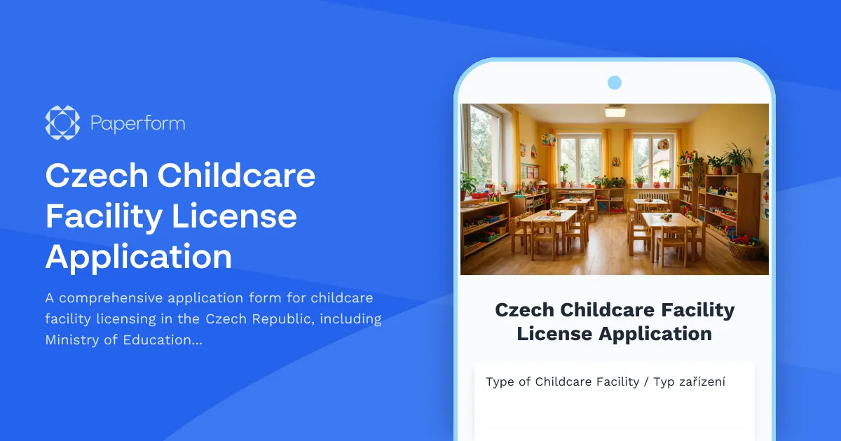 Czech Childcare Facility License Application