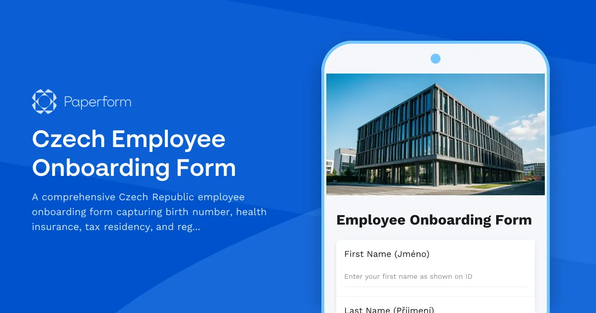 Czech Employee Onboarding Form