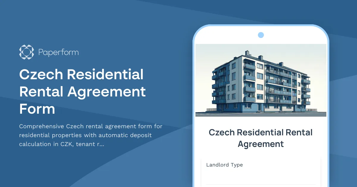 Czech Residential Rental Agreement Form