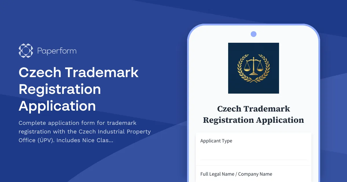 Czech Trademark Registration Application