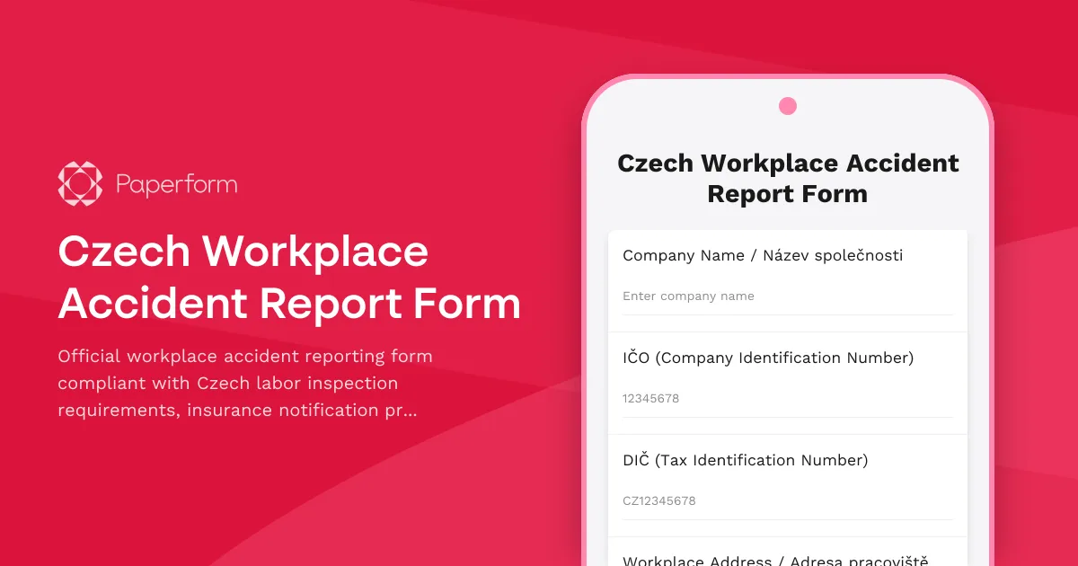 Czech Workplace Accident Report Form