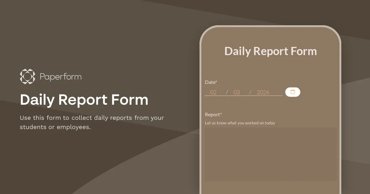 Daily Report Form