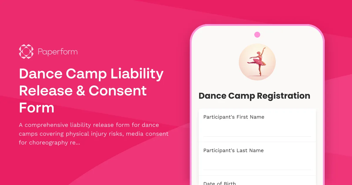 Dance Camp Liability Release & Consent Form