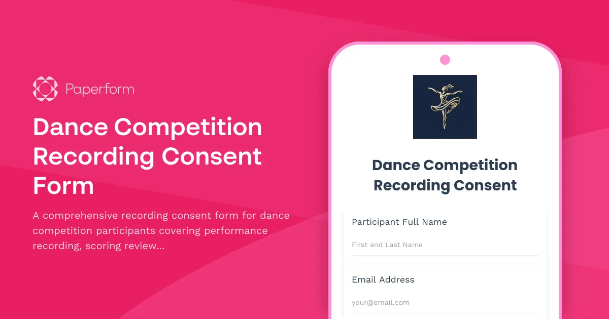 Dance Competition Recording Consent Form