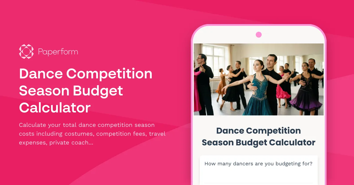 Dance Competition Season Budget Calculator