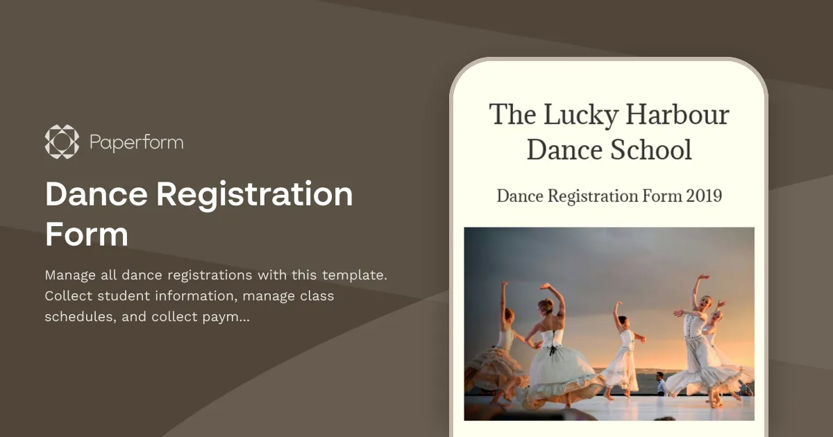 Dance Registration Form