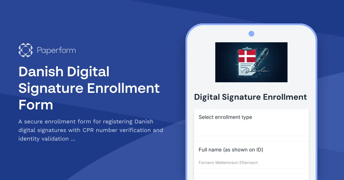 Danish Digital Signature Enrollment Form