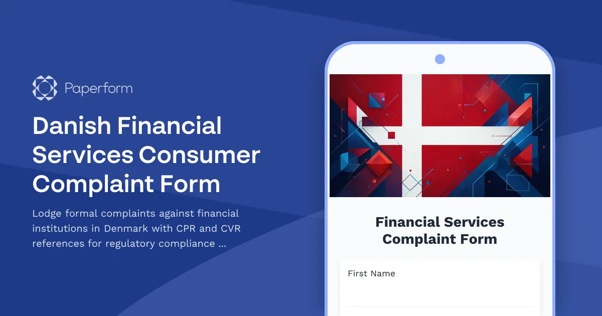 Danish Financial Services Consumer Complaint Form