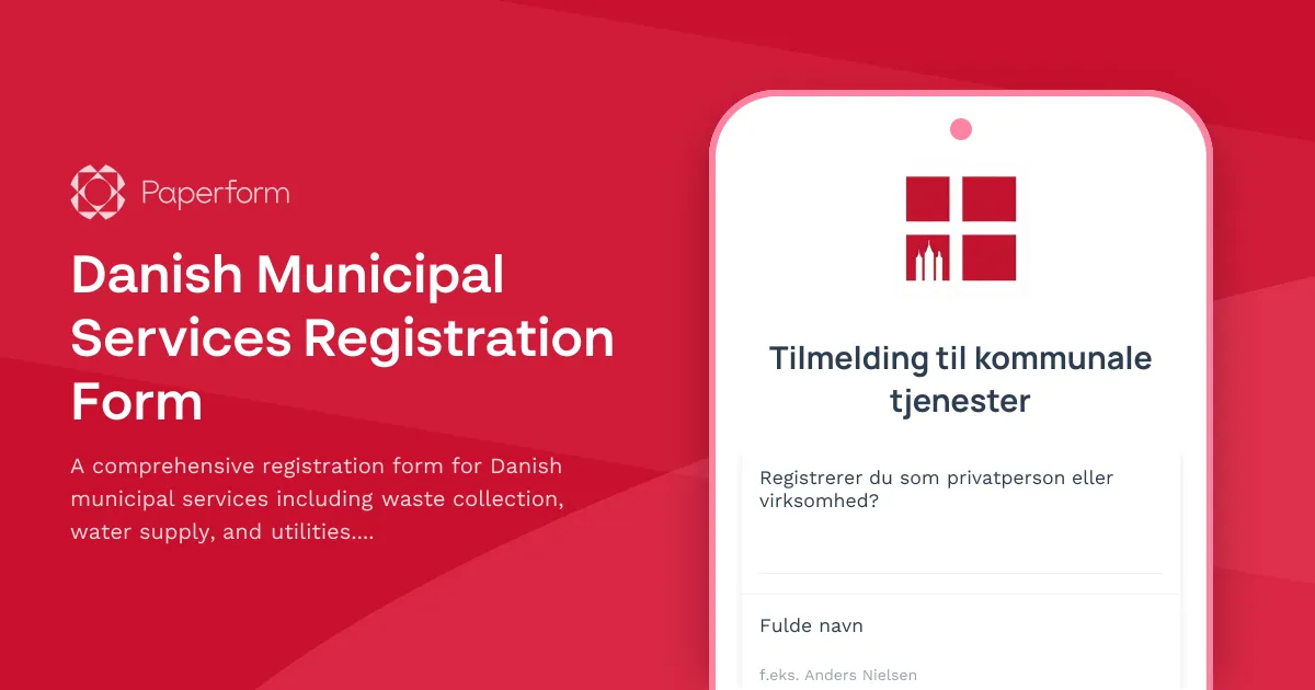 Danish Municipal Services Registration Form