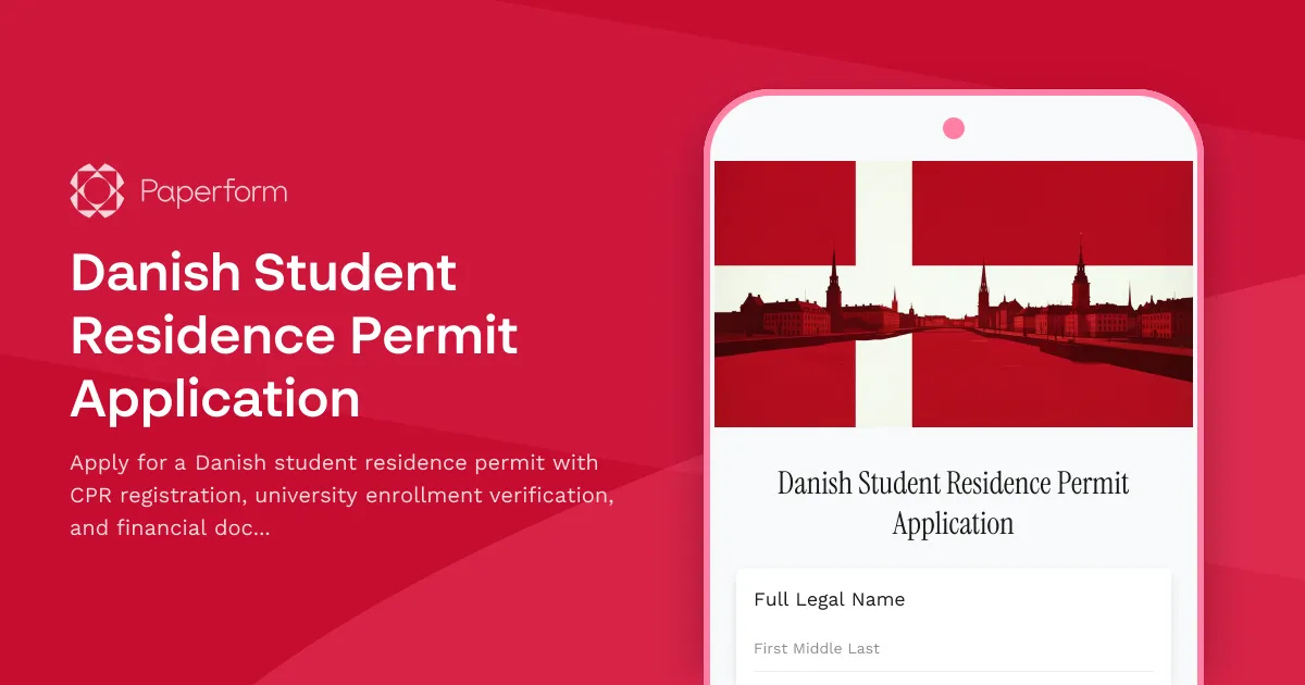 Danish Student Residence Permit Application