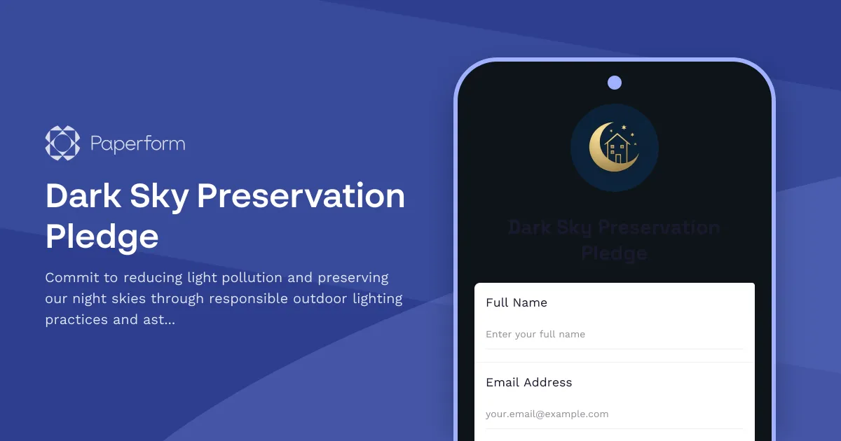 Dark Sky Preservation Pledge