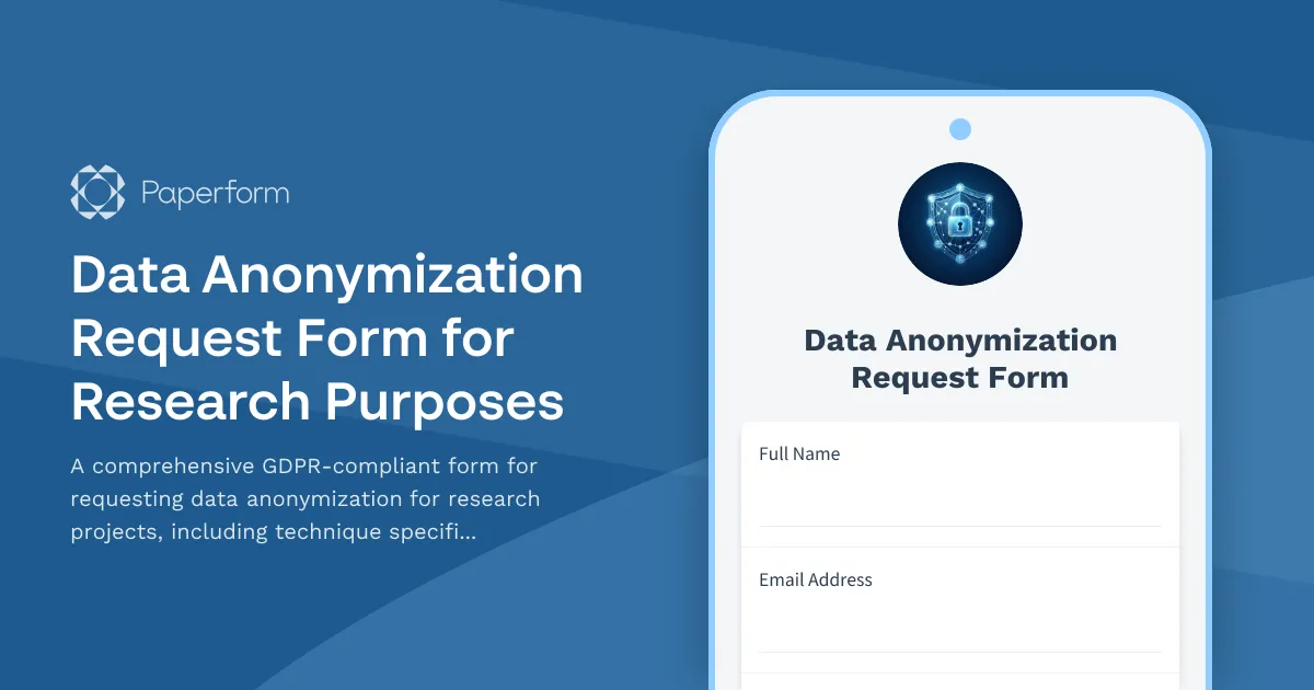 Data Anonymization Request Form for Research Purposes