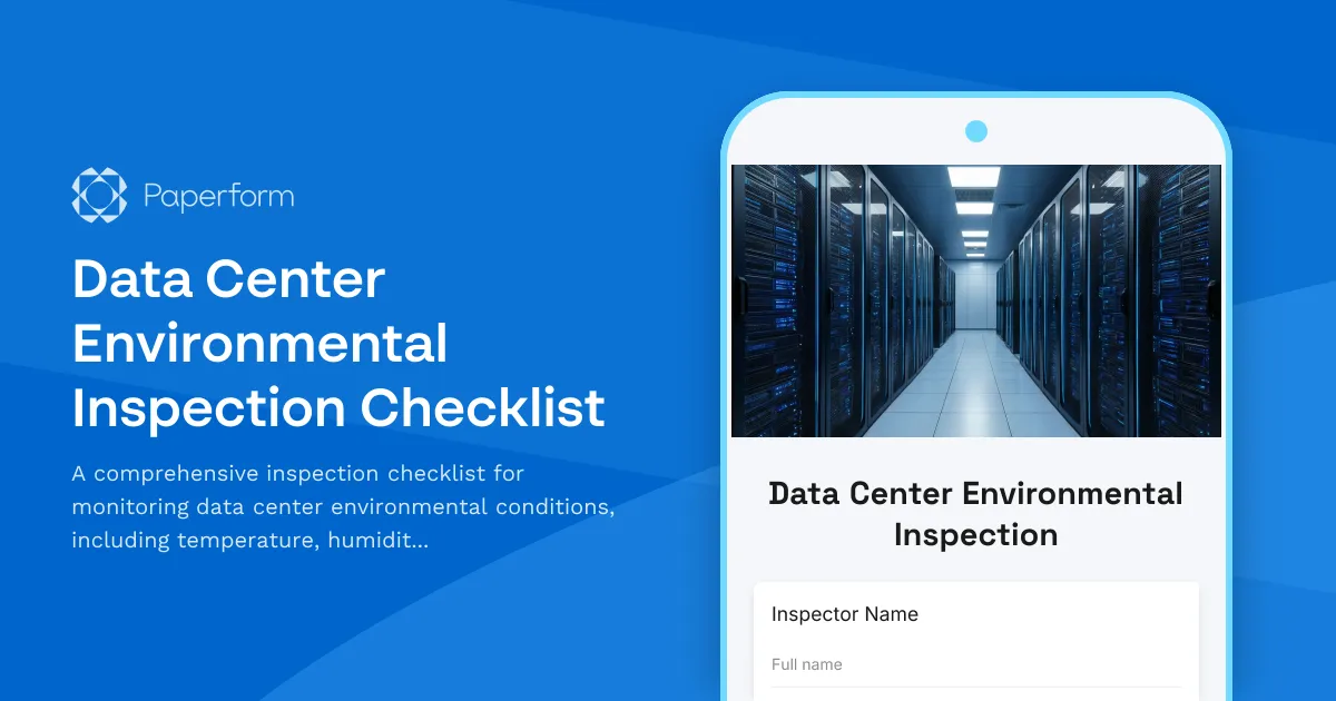Data Center Environmental Inspection Checklist