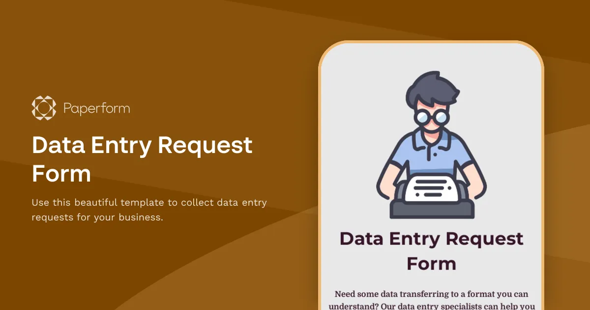 Data Entry Request Form