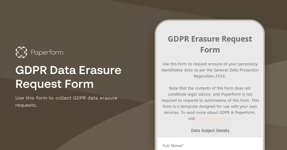 GDPR Data Erasure Request Form
